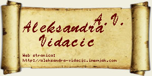 Aleksandra Vidačić vizit kartica